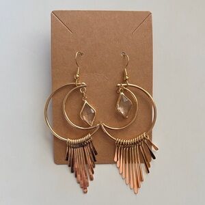 Fashion Jewelry Gold and Copper Crescent Earrings